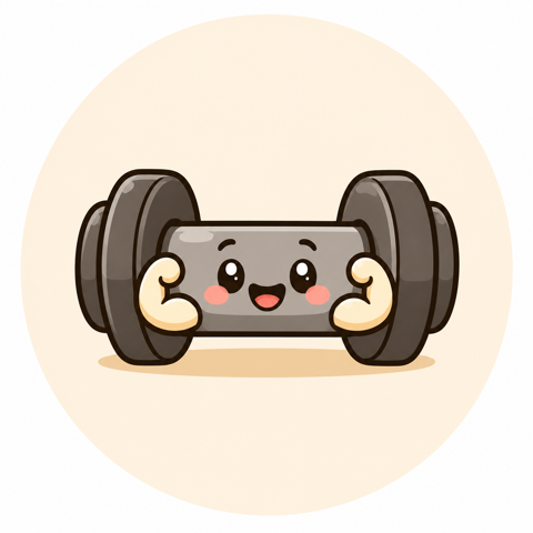 Illustrated dumbbell flexing